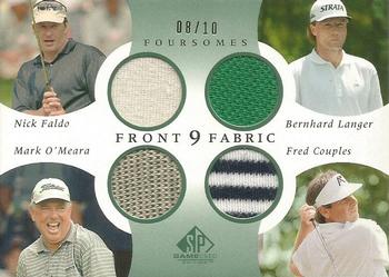 2002 SP Game Used - Front 9 Fabric Foursomes #F9F-FL Fred Couples / Nick Faldo / Bernhard Langer / Mark O'Meara Front