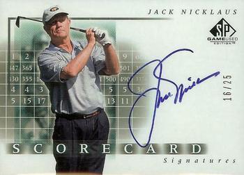2002 SP Game Used - Scorecard Signatures 25 #SS-JN Jack Nicklaus Front