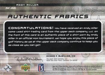 2003 SP Game Used - Authentic Fabrics Singles #AF-AM Andy Miller Back
