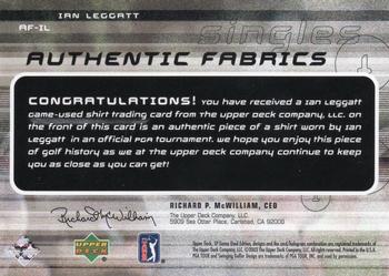 2003 SP Game Used - Authentic Fabrics Singles #AF-IL Ian Leggatt Back