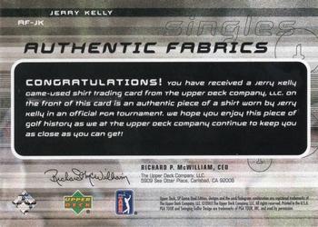 2003 SP Game Used - Authentic Fabrics Singles #AF-JK Jerry Kelly Back