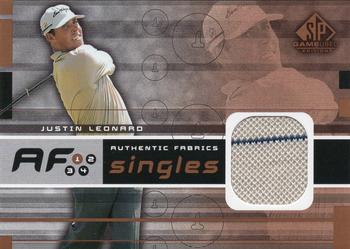 2003 SP Game Used - Authentic Fabrics Singles #AF-JL Justin Leonard Front