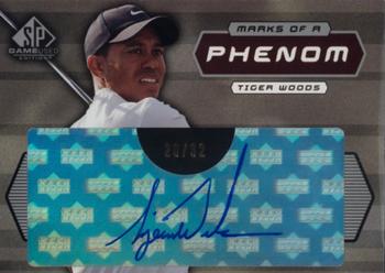 2003 SP Game Used - Marks of a Phenom #1 Tiger Woods Front