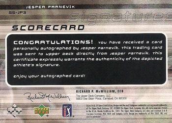 2003 SP Game Used - Scorecard Signatures #SS-JP3 Jesper Parnevik Back
