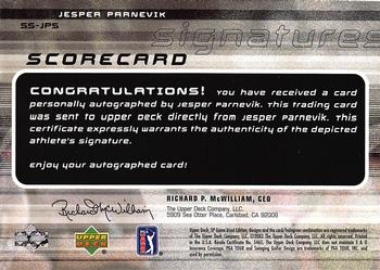 2003 SP Game Used - Scorecard Signatures #SS-JP5 Jesper Parnevik Back