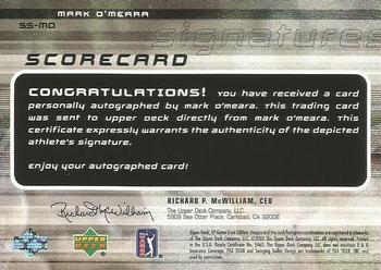2003 SP Game Used - Scorecard Signatures #SS-MO Mark O'Meara Back