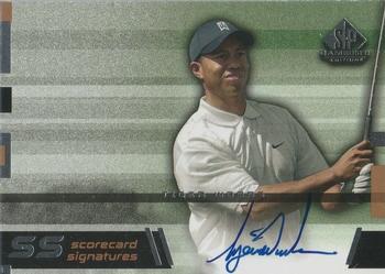 2003 SP Game Used - Scorecard Signatures #SS-TW4 Tiger Woods Front