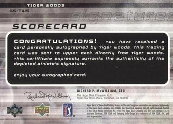 2003 SP Game Used - Scorecard Signatures #SS-TW5 Tiger Woods Back