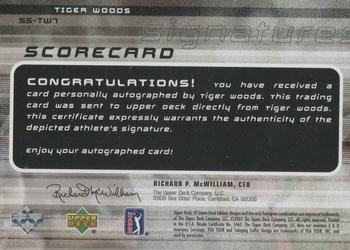 2003 SP Game Used - Scorecard Signatures #SS-TW7 Tiger Woods Back