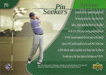 2002 Upper Deck - Pin Seekers #PS15 Justin Leonard Back