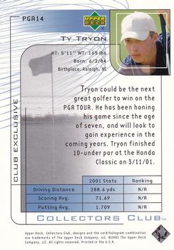 2002 Upper Deck - Collector's Club #PGA14 Ty Tryon Back