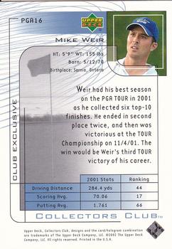 2002 Upper Deck - Collector's Club #PGA16 Mike Weir Back