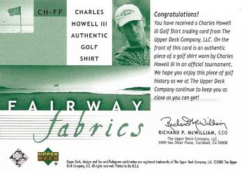 2002 Upper Deck - Fairway Fabrics #CH-FF Charles Howell III Back
