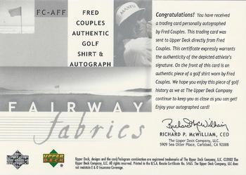 2002 Upper Deck - Fairway Fabrics Signatures Silver #FCAFF Fred Couples Back
