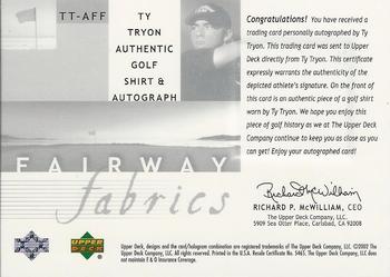2002 Upper Deck - Fairway Fabrics Signatures Silver #TTAFF Ty Tryon Back