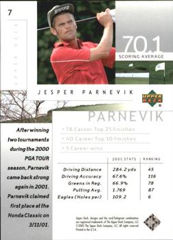 2002 Upper Deck - Silver #7 Jesper Parnevik Back