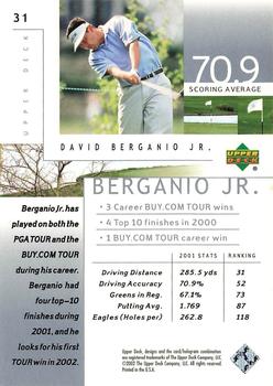 2002 Upper Deck - Silver #31 David Berganio Jr. Back