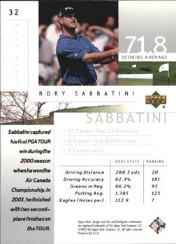 2002 Upper Deck - Silver #32 Rory Sabbatini Back