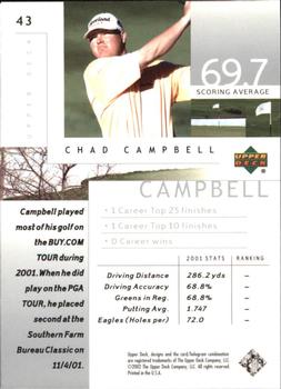 2002 Upper Deck - Silver #43 Chad Campbell Back