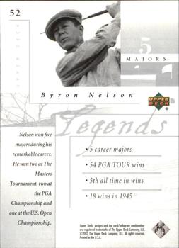2002 Upper Deck - Silver #52 Byron Nelson Back