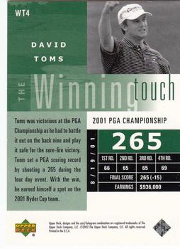 2002 Upper Deck - Winning Touch #WT4 David Toms Back