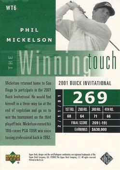 2002 Upper Deck - Winning Touch #WT6 Phil Mickelson Back