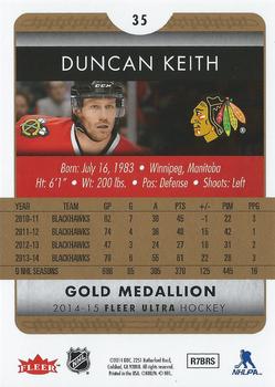 2014-15 Ultra - Gold Medallion #35 Duncan Keith Back