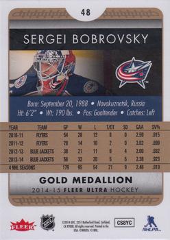 2014-15 Ultra - Gold Medallion #48 Sergei Bobrovsky Back