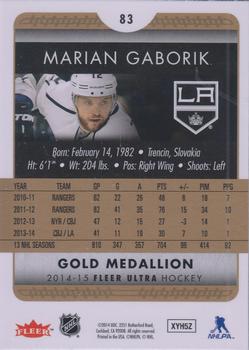 2014-15 Ultra - Gold Medallion #83 Marian Gaborik Back
