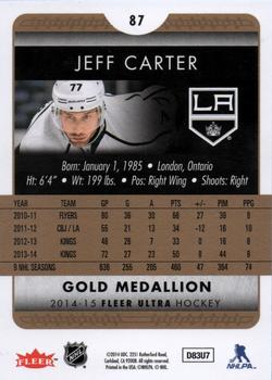 2014-15 Ultra - Gold Medallion #87 Jeff Carter Back