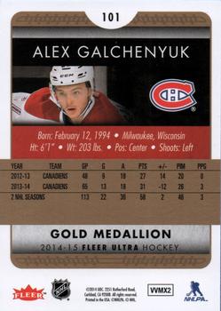2014-15 Ultra - Gold Medallion #101 Alex Galchenyuk Back