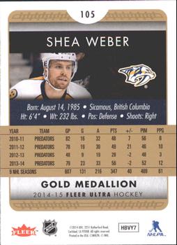 2014-15 Ultra - Gold Medallion #105 Shea Weber Back