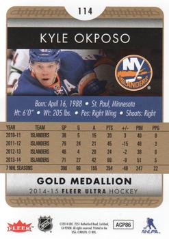 2014-15 Ultra - Gold Medallion #114 Kyle Okposo Back