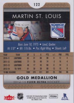 2014-15 Ultra - Gold Medallion #122 Martin St. Louis Back