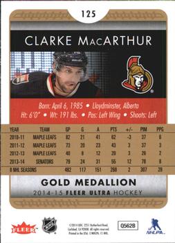 2014-15 Ultra - Gold Medallion #125 Clarke MacArthur Back