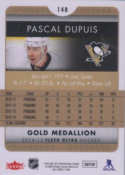 2014-15 Ultra - Gold Medallion #148 Pascal Dupuis Back
