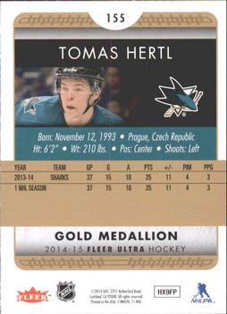 2014-15 Ultra - Gold Medallion #155 Tomas Hertl Back