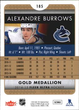 2014-15 Ultra - Gold Medallion #185 Alexandre Burrows Back