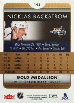 2014-15 Ultra - Gold Medallion #194 Nicklas Backstrom Back