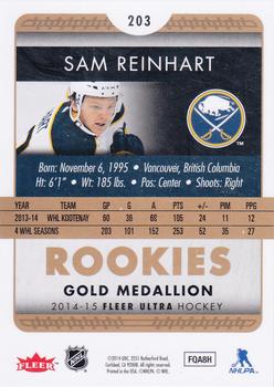 2014-15 Ultra - Gold Medallion #203 Sam Reinhart Back