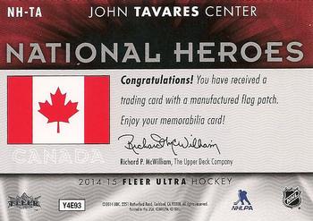 2014-15 Ultra - National Heroes #NH-TA John Tavares Back