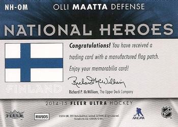 2014-15 Ultra - National Heroes #NH-OM Olli Maatta Back