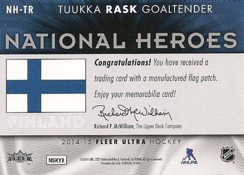 2014-15 Ultra - National Heroes #NH-TR Tuukka Rask Back