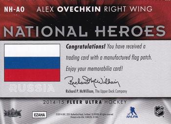 2014-15 Ultra - National Heroes #NH-AO Alex Ovechkin Back