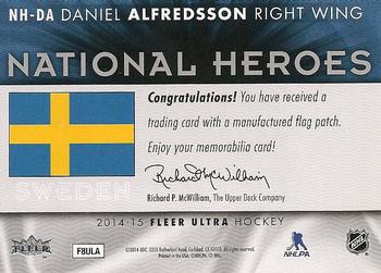 2014-15 Ultra - National Heroes #NH-DA Daniel Alfredsson Back