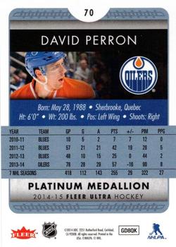 2014-15 Ultra - Platinum Medallion #70 David Perron Back