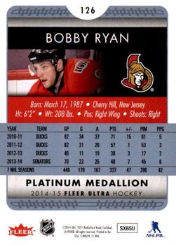 2014-15 Ultra - Platinum Medallion #126 Bobby Ryan Back