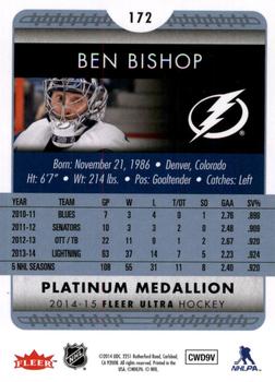 2014-15 Ultra - Platinum Medallion #172 Ben Bishop Back