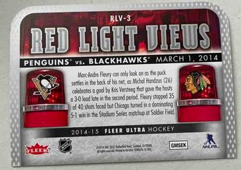 2014-15 Ultra - Red Light Views #RLV-3 Chicago Blackhawks vs. Pittsburgh Penguins Back