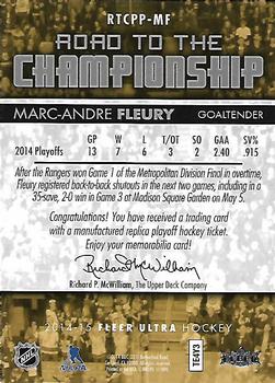 2014-15 Ultra - Road to the Championship #RTCPP-MF Marc-Andre Fleury Back